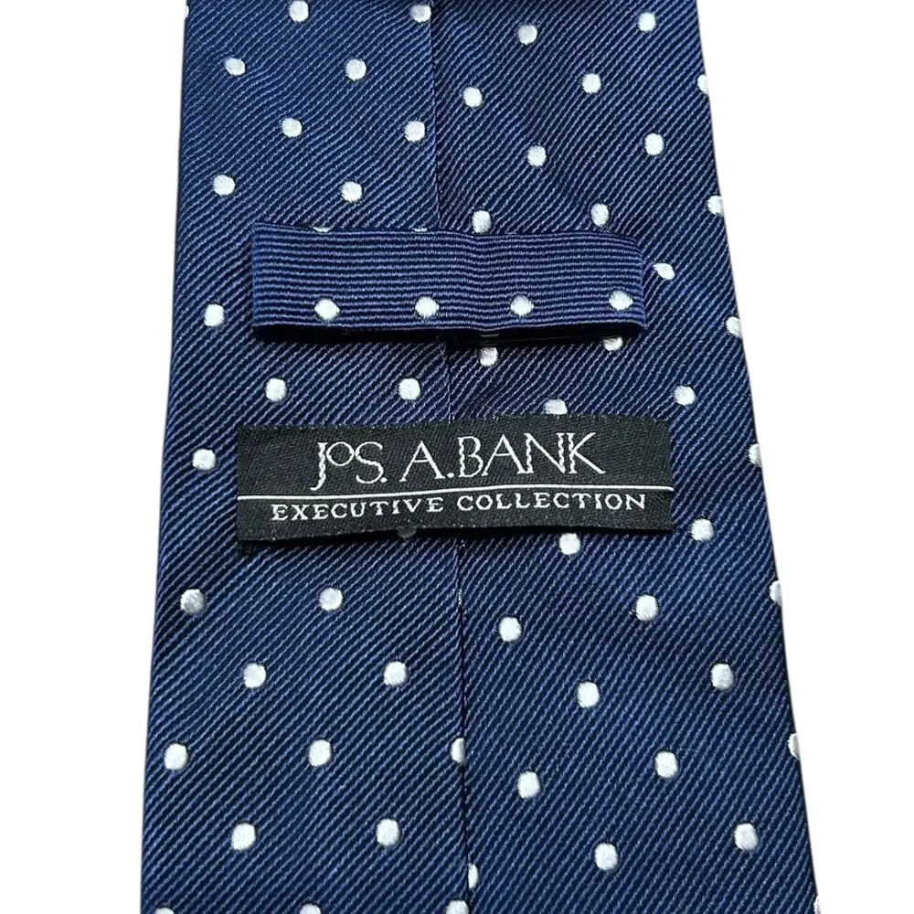 Jos. A. Bank Executive Collection Silk Tie NWT OS Navy Polka Dot Formal Sharp